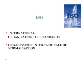  ISO INTERNATIONAL  ORGANIZATION FOR STANDARDS ORGANISATION INTERNATIONALE DE NORMALISATION  