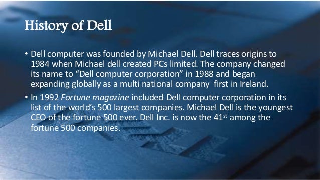 dell 7 ps with ad vedio history of dell