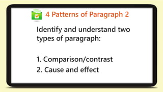 4 Patterns of Paragraph 2 - パラグラフの4パターン② | PPT