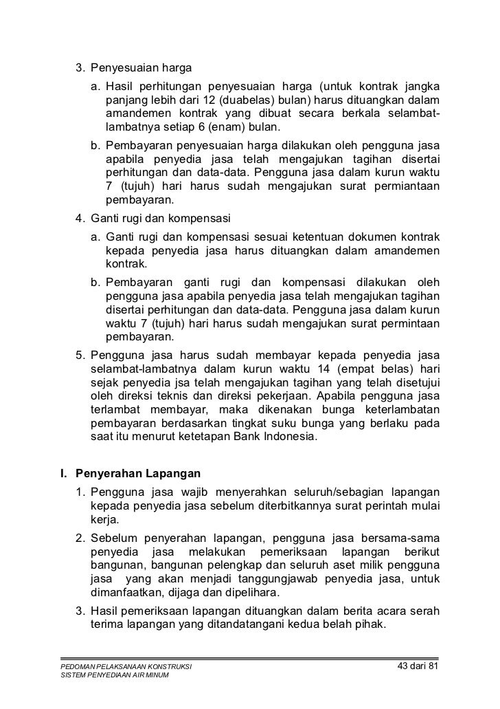 Pedoman Pelaksanaan Konstruksi Sistem Penyediaan Air Minum
