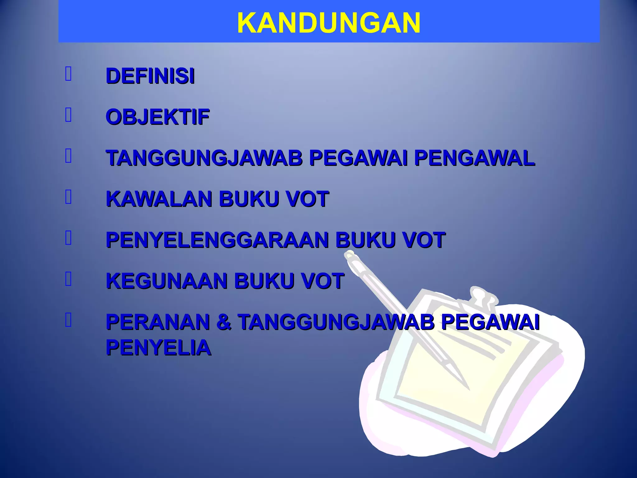 Pengurusan & Penyesuaian Vot | PPT