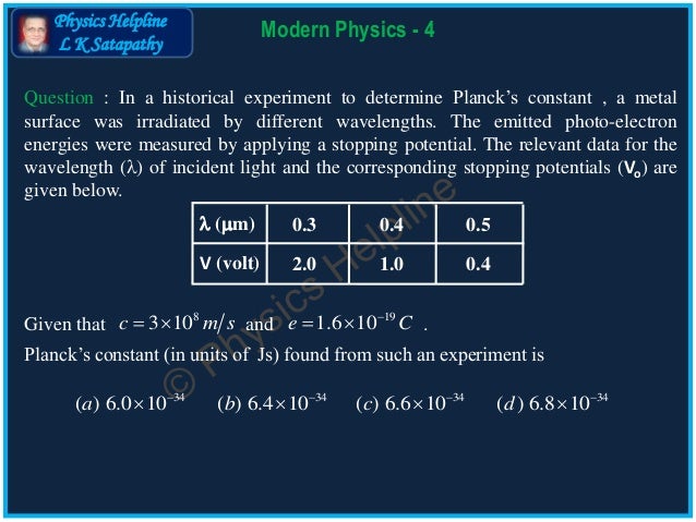 Photo Electric Effect / Planck's Constant