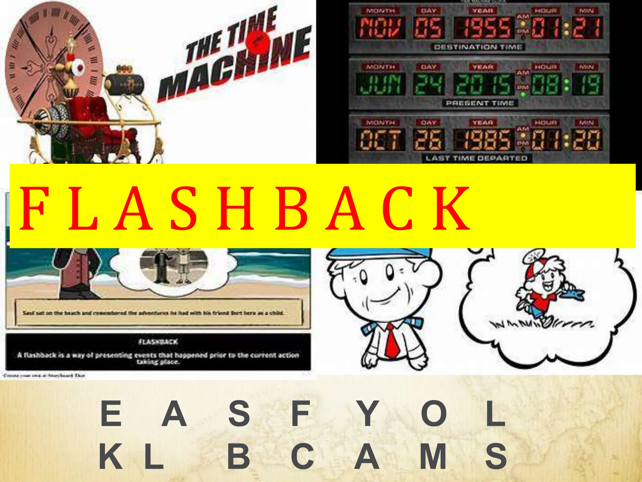 E A S F Y O L
K L B C A M S
F L A S H B A C K