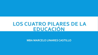 LOS CUATRO PILARES DE LA
EDUCACIÓN
MBA MARCELO LINARES CASTILLO
 