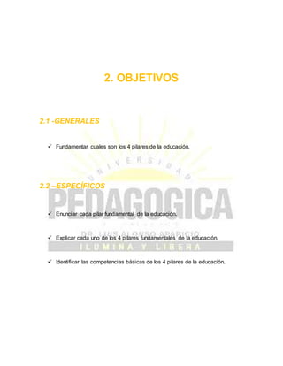 Los 4 pilares de la educacion | DOCX