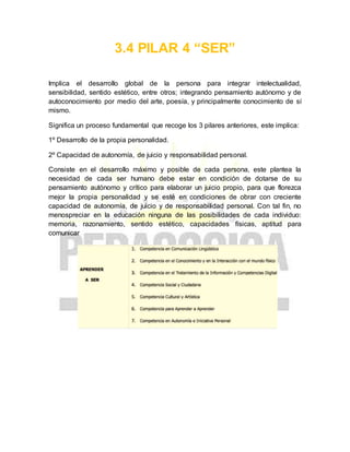 Los 4 pilares de la educacion | DOCX