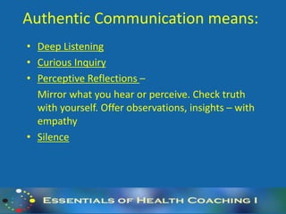 Perceptive Reflection 4 pillars of health coaching | PDF