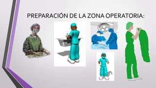 PREPARACIÓN DE LA ZONA OPERATORIA:
 