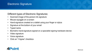 Te Signature e-Signatures: What they are and how can they be used. | PPTX