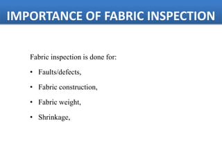 4 point system for Fabric Inspection | PPTX