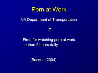 Porn at WorkPorn at Work
VA Department of TransportationVA Department of Transportation
1717
Fired for watching porn at wo...
