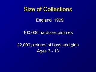 Size of CollectionsSize of Collections
England, 1999England, 1999
100,000 hardcore pictures100,000 hardcore pictures
22,00...