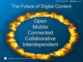 16/10/2014 Informatiebeheer 26 binnen organisaties - Jan Van Hee 
 