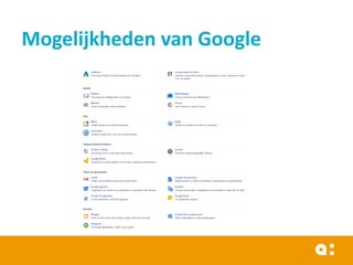 Mogelijkheden van Google  