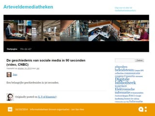 16/10/2014 Informatiebeheer 48 binnen organisaties - Jan Van Hee 
 