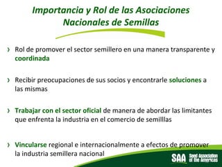 El rol de las Asociaciones de semillas como facilitadores del comercio, Por Diego Risso