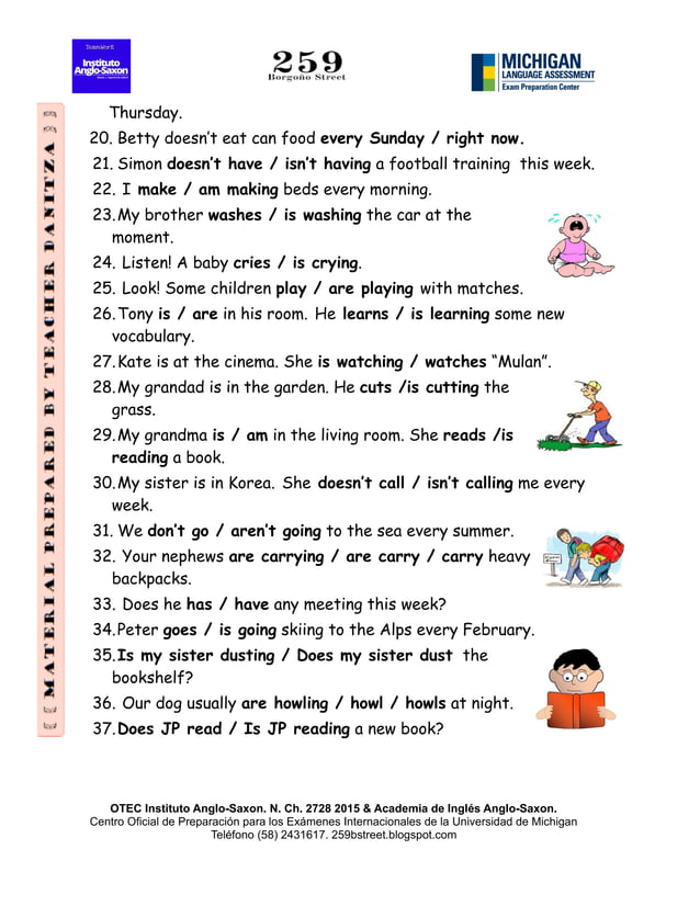 4 Present Simple or Now Present Circle Correct Verb form or Adverbs | PDF