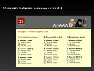 3.3 Sommaire du document académique du module 4
 