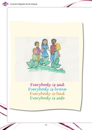 Currículo Integrado de las Lenguas

Everybody is sad
Everybody is brave
Everybody is bad
Everybody is safe

332

 