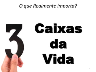 O que Realmente importa?



      Caixas
        da
       Vida                4
 