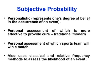Personal Probability 4 Probability and probability distn.ppt biostatistics | PPT