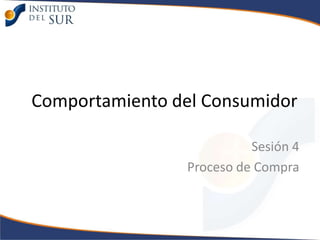 Comportamiento del Consumidor

                          Sesión 4
                Proceso de Compra
 