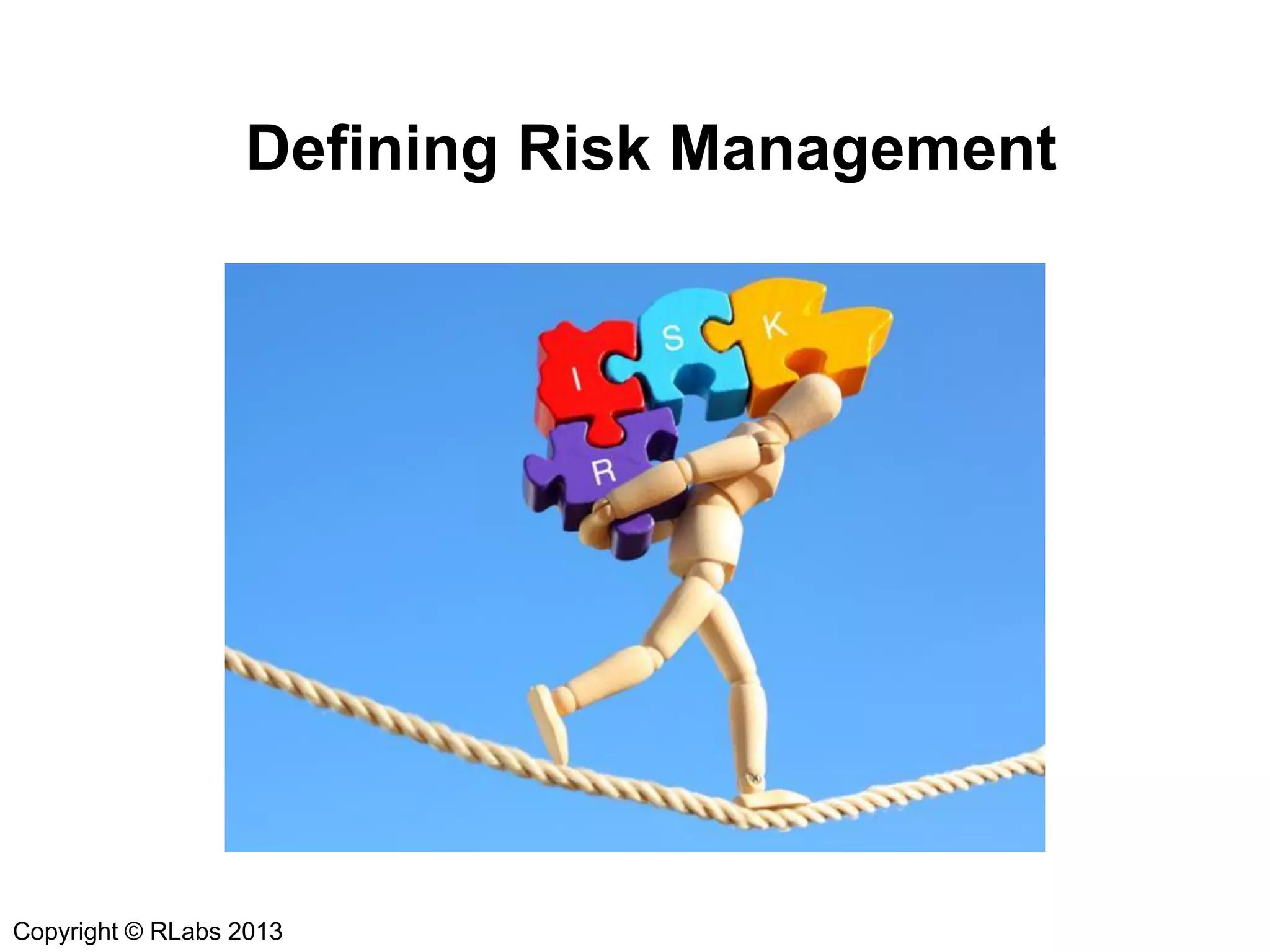 Defining Risk Management
Copyright © RLabs 2013