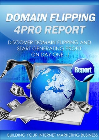 DOMAIN FLIPPING 4PRO REPORT




Get All Internet Marketing 4Pro Reports For Free!         Page 1 of 27
 