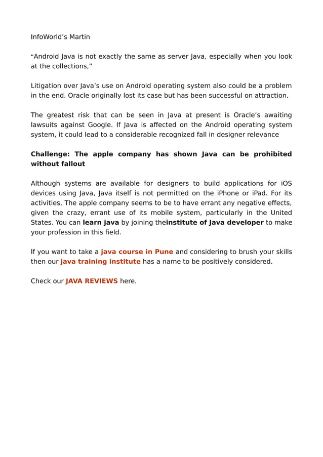 4 pros and 4 cons of java | PDF