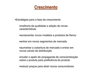 Desenvolvimento e Lançamento de Novos ProdutosOs Estágios no Processo de Desenvolvimento de Novos Produtos Geração de Idéias Triagem Desenvolvimento e Teste de Conceitos Estratégias de Marketing Análise Comercial Desenvolvimento do Produto Teste de Mercado (protótipo) Comercialização