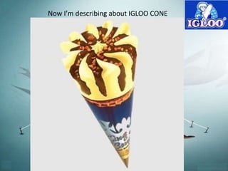 Now I’m describing about IGLOO CONE 
 