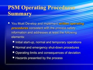 Normal Operating Procedur 4_psm_standard_operating_procedures2.ppt