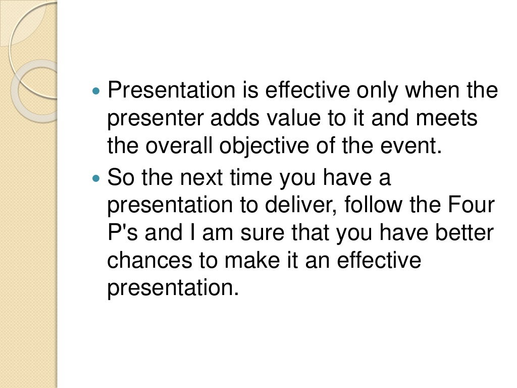 4 p’s of presentation