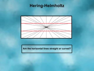 Hering-Helmholtz Are the horizontal lines straight or curved? 