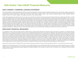 22
Safe Harbor / Non-GAAP Financial Measures
SAFE HARBOR / FORWARD LOOKING STATEMENT
This investor presentation contains forward-looking information and other forward-looking statements within the meaning of applicable Canadian and/or U.S. securities laws, including our discussion of
our 2017 outlook or long term growth framework, housing and other markets, and the effects of our strategic initiatives. When used in this Investor Presentation, such forward-looking statements may
be identified by the use of such words as “may,” “might”, “could,” “will,” would,” “should,” “expect,” “believes,” “outlook,” “predict,” “forecast,” “framework,” “objective,” “remain,” “anticipate,” “estimate,”
“potential,” “continue,” “plan,” “project,” “targeting,” or the negative of these terms or other similar terminology.
Forward-looking statements involve significant known and unknown risks, uncertainties and other factors that may cause the actual results, performance or achievements of Masonite, or industry
results, to be materially different from any future plans, goals, targets, objectives, results, performance or achievements expressed or implied by such forward-looking statements. As a result, such
forward-looking statements should not be read as guarantees of future performance or results, should not be unduly relied upon, and will not necessarily be accurate indications of whether or not such
results will be achieved. Factors that could cause actual results to differ materially from the results discussed in the forward-looking statements include, but are not limited to, our ability to successfully
implement our business strategy; general economic, market and business conditions; levels of residential new construction; residential repair, renovation and remodeling; and non-residential building
construction activity; the United Kingdom passage of legislation authorizing its exit from the European Union; competition; our ability to manage our operations including integrating our recent
acquisitions and companies or assets we acquire in the future; our ability to generate sufficient cash flows to fund our capital expenditure requirements, to meet our pension obligations, and to meet our
debt service obligations, including our obligations under our senior notes and our ABL Facility; labor relations (i.e., disruptions, strikes or work stoppages), labor costs and availability of labor; increases
in the costs of raw materials or any shortage in supplies; our ability to keep pace with technological developments; the actions taken by, and the continued success of, certain key customers; our ability
to maintain relationships with certain customers; the ability to generate the benefits of our restructuring activities; retention of key management personnel; environmental and other government
regulations; and limitations on operating our business as a result of covenant restrictions under our existing and future indebtedness, including our senior notes and our ABL Facility.
NON-GAAP FINANCIAL MEASURES
Our management reviews net sales and Adjusted EBITDA (as defined below) to evaluate segment performance and allocate resources. Net assets are not allocated to the reportable segments.
Adjusted EBITDA is a non-GAAP financial measure which does not have a standardized meaning under GAAP and is unlikely to be comparable to similar measures used by other companies. Adjusted
EBITDA should not be considered as an alternative to either net income or operating cash flows determined in accordance with GAAP. Additionally, Adjusted EBITDA is not intended to be a measure of
free cash flow for management's discretionary use, as it does not include certain cash requirements such as interest payments, tax payments and debt service requirements. Beginning with the third
quarter of 2015, we revised our calculation of Adjusted EBITDA to separately exclude loss (gain) on disposal of subsidiaries. This definition of Adjusted EBITDA differs from the definitions of EBITDA
contained in the indenture governing the 2023 Notes and the credit agreement governing the ABL Facility. Adjusted EBITDA, as calculated under our ABL Facility or senior notes would also include,
among other things, additional add-backs for amounts related to: cost savings projected by us in good faith to be realized as a result of actions taken or expected to be taken prior to or during the
relevant period; fees and expenses in connection with certain plant closures and layoffs; and the amount of any restructuring charges, integration costs or other business optimization expenses or
reserve deducted in the relevant period in computing consolidated net income, including any one-time costs incurred in connection with acquisitions. The tables in the appendix to this presentation
reconcile Adjusted EBITDA to net income (loss) attributable to Masonite for the periods indicated. We are not providing a quantitative reconciliation of our Adjusted EBITDA outlook to the corresponding
GAAP information because the GAAP measures that we exclude from our Adjusted EBITDA outlook are difficult to predict and are primarily dependent on future uncertainties.
Adjusted EBITDA margin is defined as Adjusted EBITDA divided by Net Sales. Management believes this measure provides supplemental information on how successfully we operate our business.
Adjusted EPS for the quarter ended January 1, 2017 and January 3, 2016 is diluted earnings per common share attributable to Masonite (EPS) less asset impairment charges, loss (gain) on disposal of
subsidiaries and loss on extinguishment of debt, net of related tax expense (benefit). Management uses this measure to evaluate the overall performance of the Company and believes this measure
provides investors with helpful supplemental information regarding the underlying performance of the Company from period to period. This measure may be inconsistent with similar measures
presented by other companies.
 