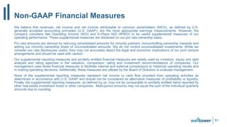 Non-GAAP Financial Measures
We believe that revenues, net income and net income attributable to common stockholders (NICS), as defined by U.S.
generally accepted accounting principles (U.S. GAAP), are the most appropriate earnings measurements. However, the
company considers Net Operating Income (NOI) and In-Place NOI (IPNOI) to be useful supplemental measures of our
operating performance. These supplemental measures are disclosed on our pro rata ownership basis.
Pro rata amounts are derived by reducing consolidated amounts for minority partners’ noncontrolling ownership interests and
adding our minority ownership share of unconsolidated amounts. We do not control unconsolidated investments. While we
consider pro rata disclosures useful, they may not accurately depict the legal and economic implications of our joint venture
arrangements and should be used with caution.
Our supplemental reporting measures and similarly entitled financial measures are widely used by investors, equity and debt
analysts and rating agencies in the valuation, comparison, rating and investment recommendations of companies. Our
management uses these financial measures to facilitate internal and external comparisons to historical operating results and
in making operating decisions. Additionally, these measures are utilized by the Board of Directors to evaluate management.
None of the supplemental reporting measures represent net income or cash flow provided from operating activities as
determined in accordance with U.S. GAAP and should not be considered as alternative measures of profitability or liquidity.
Finally, the supplemental reporting measures, as defined by us, may not be comparable to similarly entitled items reported by
other real estate investment trusts or other companies. Multi-period amounts may not equal the sum of the individual quarterly
amounts due to rounding.
51
 