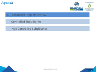Agenda
II. Expansion Projects Review
Controlled Subsidiaries
Non Controlled Subsidiaries
8
 