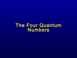 The Four Quantum
Numbers
 