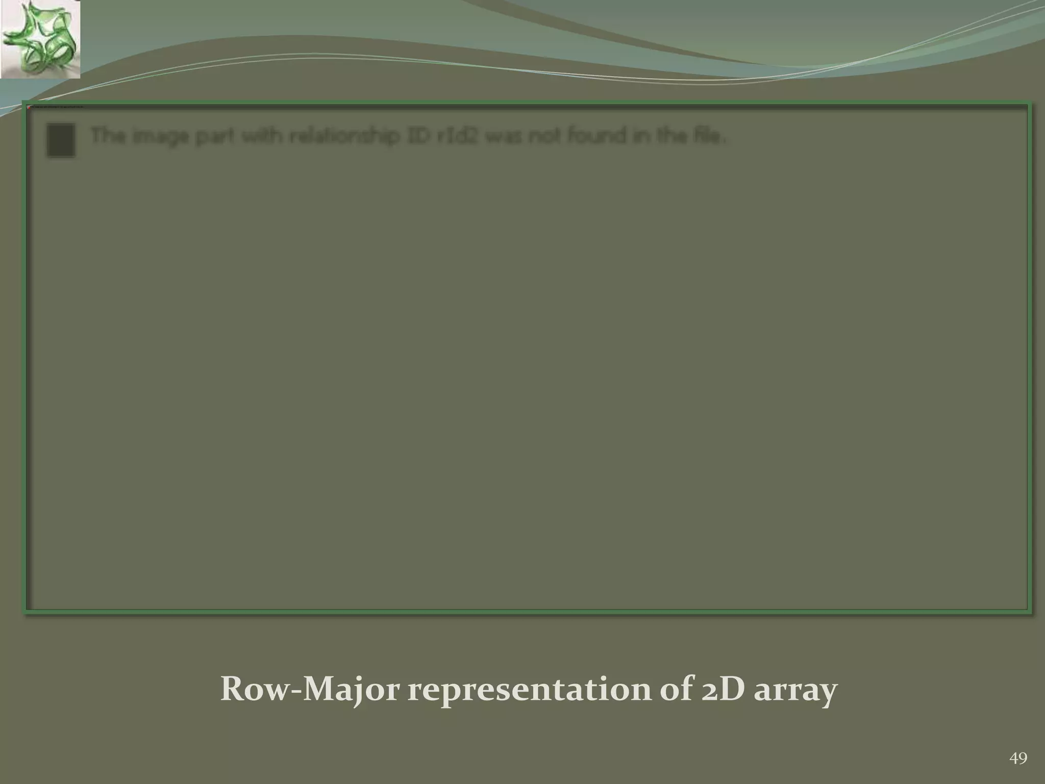 49 Row-Major representation of 2D array 