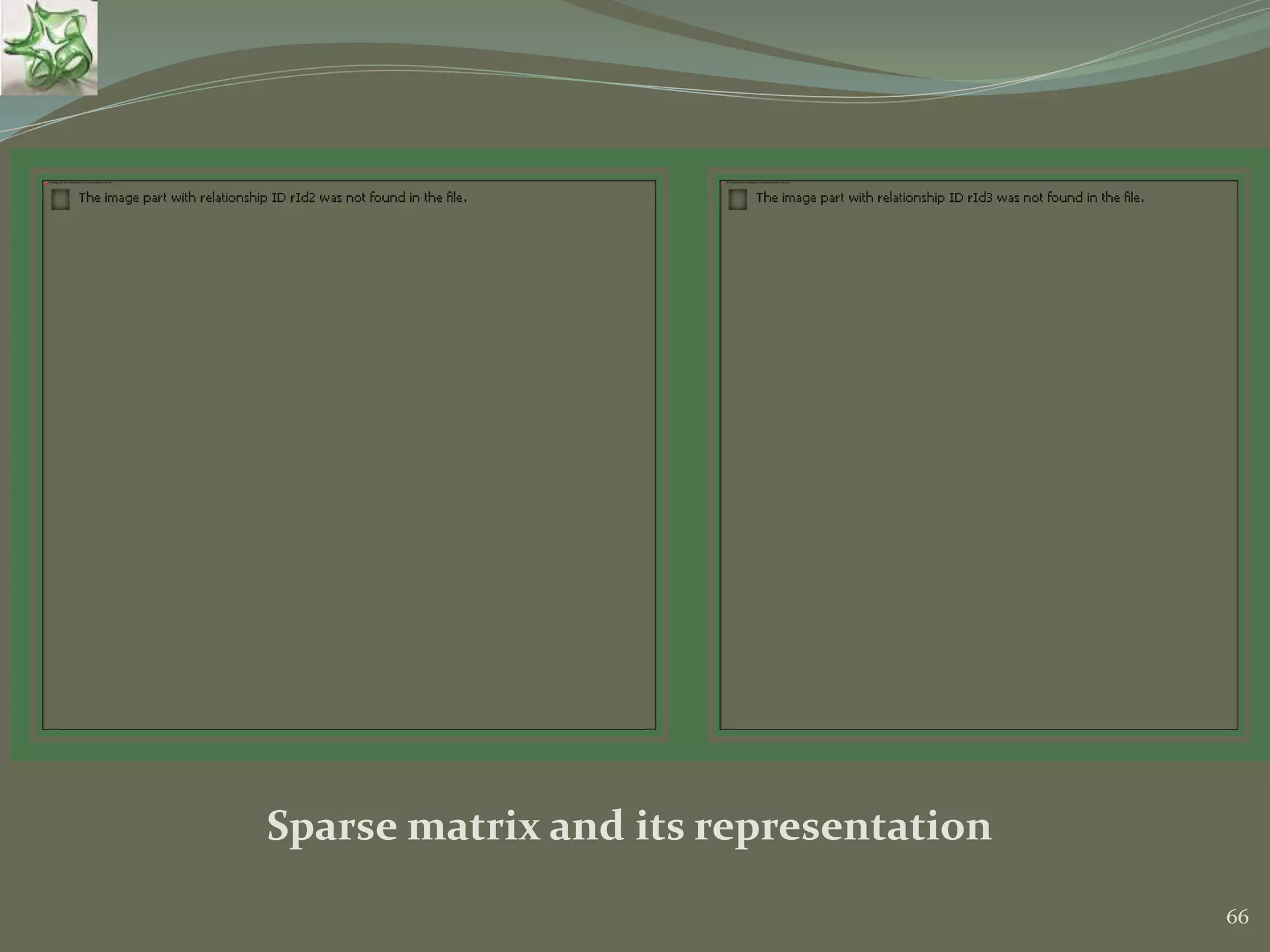 66 Sparse matrix and its representation 