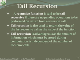 4. Recursion - Data Structures using C++ by Varsha Patil | PPTX ...