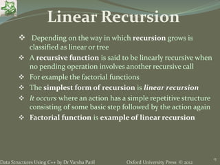 4. Recursion - Data Structures using C++ by Varsha Patil | PPTX ...