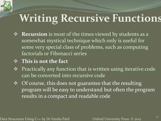 4. Recursion - Data Structures using C++ by Varsha Patil | PPTX ...