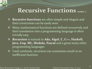 4. Recursion - Data Structures using C++ by Varsha Patil | PPTX ...
