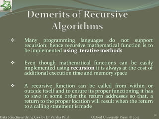 4. Recursion - Data Structures using C++ by Varsha Patil | PPTX ...