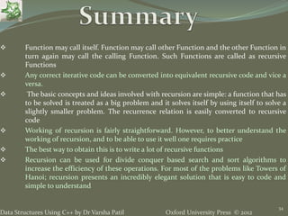 4. Recursion - Data Structures using C++ by Varsha Patil | PPTX ...