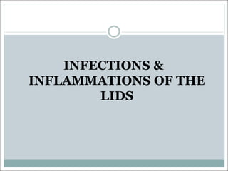 INFECTIONS &
INFLAMMATIONS OF THE
LIDS
 
