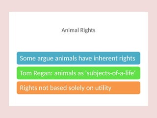 Exploring Rights, Duties, and Moral Status of Animals in Ethics | PPTX