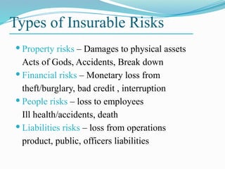 What Is Insurable Risk Elements of Risk management and Value Engineering | PPTX