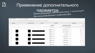 Применение дополнительного
параметра
 